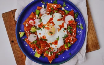 chilaquiles with tomato sauce